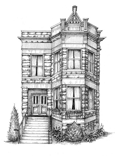 Архитектурные здания карандашом