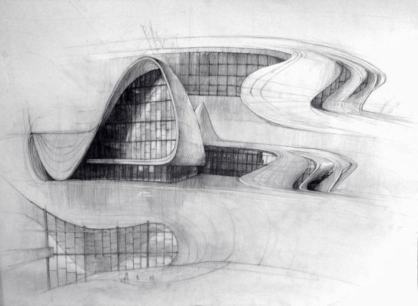 Заха Хадид архитектура скетч