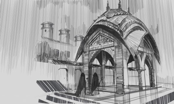 Векторные пейзажи архитектура