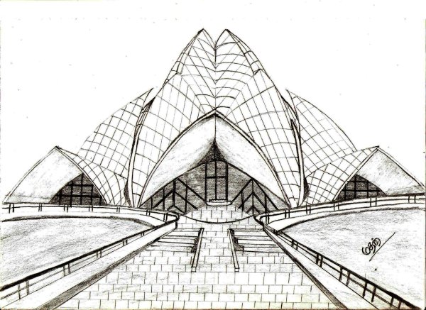 Храм лотоса Нью-Дели чертежи