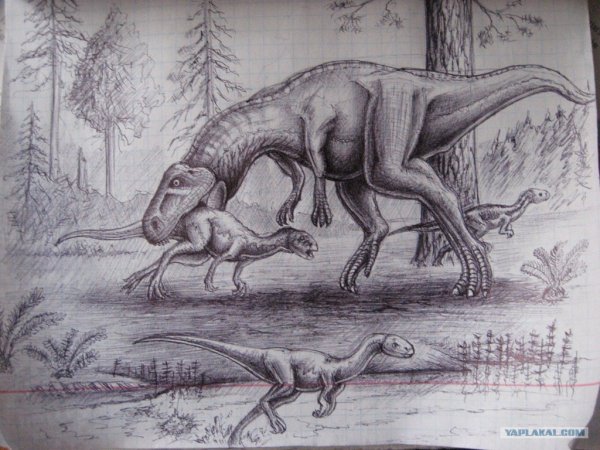 Динозавры простым карандашом