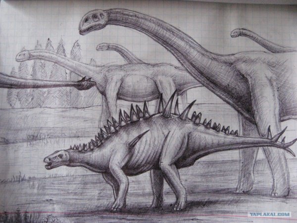Динозавры простым карандашом