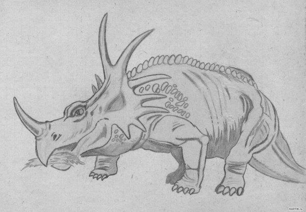 Динозавр рисунок карандашом