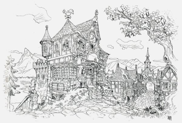 Раскраски для взрослых архитектура