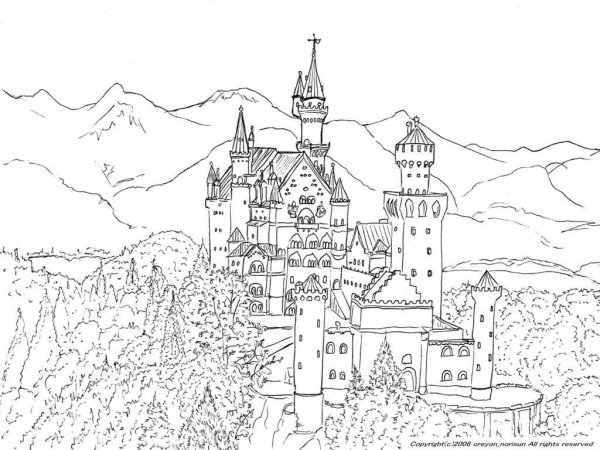 Замок Нойшванштайн скетч