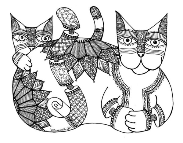 Кототерапия раскраска-антистресс