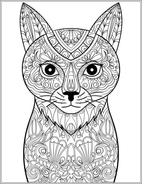 Раскраски антистресс кошки