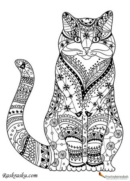 Раскраски антистресс кошки