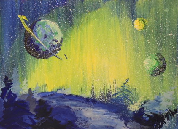 Космос гуашью