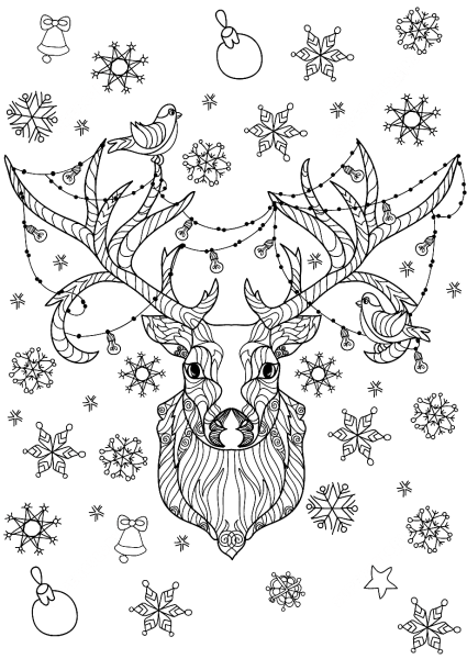 Новогодние раскраски для взрослых