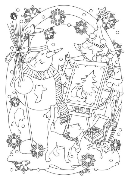 Новогодние раскраски антистресс