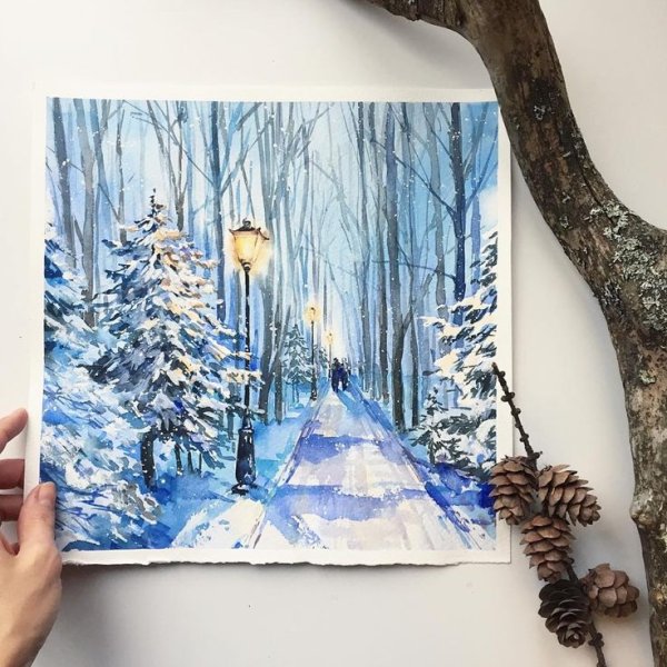 НОВОГОДНЯЯКАРИНА акварелью