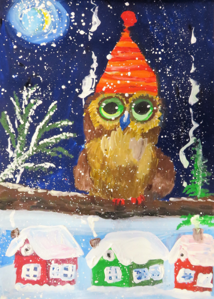 Новый год гуашью