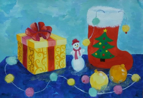 Новогодний натюрморт для детей