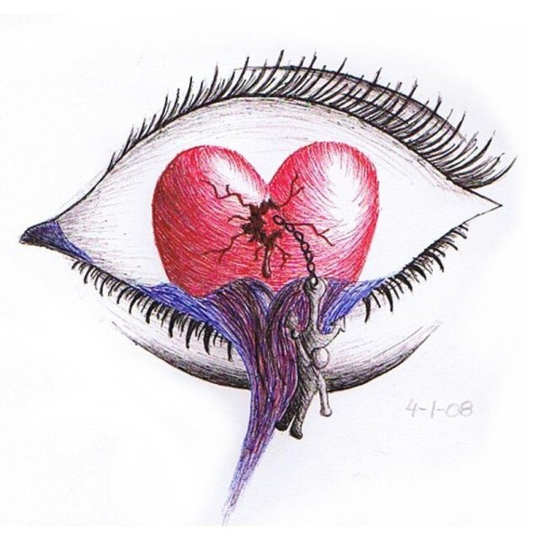 Сердце рисунок карандашом для срисовки