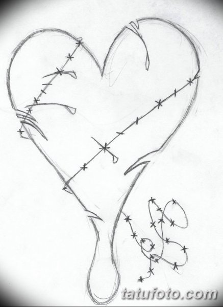 Разбитое сердце карандашом