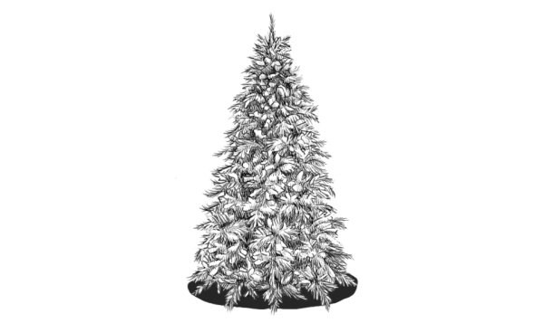 Елка карандашом