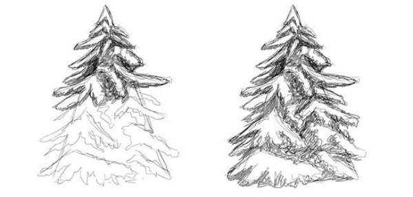 Елка карандашом