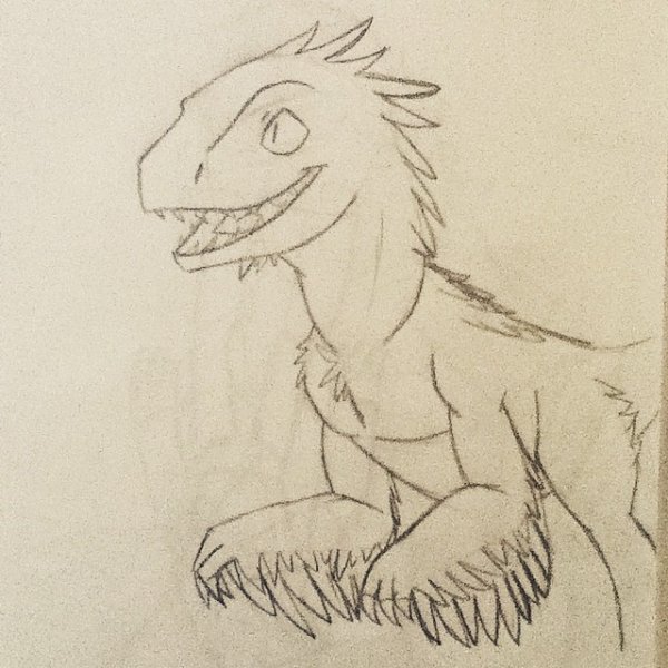 Велоцераптор рисунок карандашом