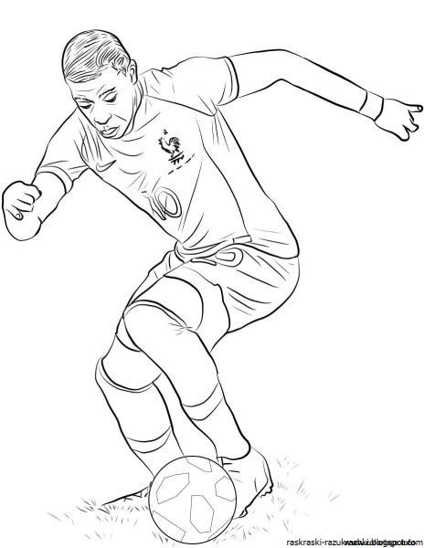 Раскраска футболиста Мбаппе