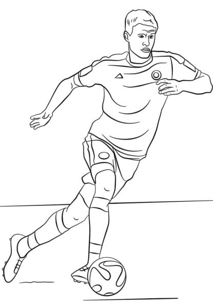 Раскраски футбол Томас Мюллер