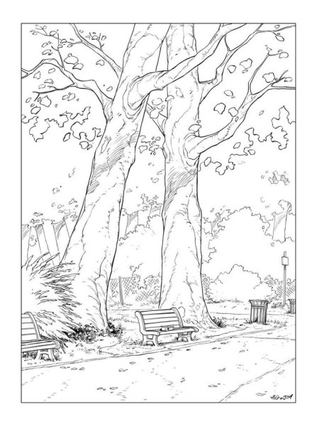 Рисование падают листья