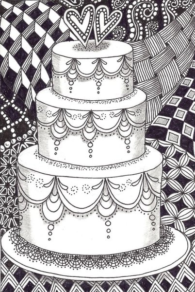 Раскраски тортики сложные