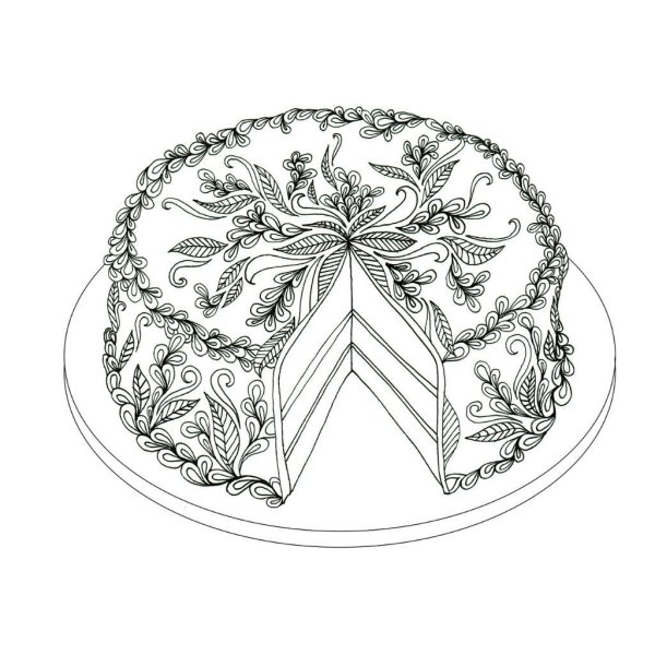 Раскраска антистресс торт