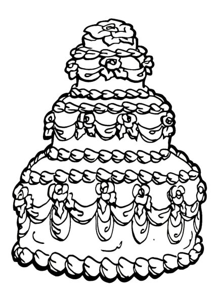 Торт раскраска для детей