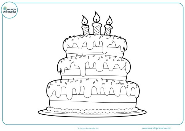 Трафарет праздничного торта цветной