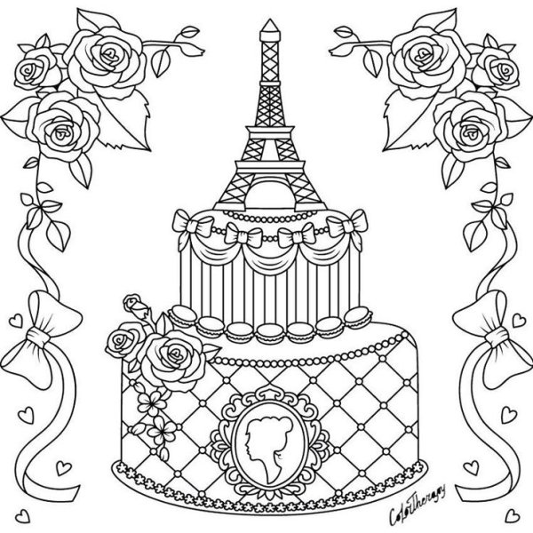 Раскраски для девочек тортики