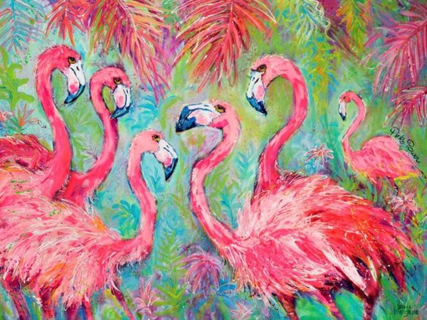 Пластилиновая живопись Фламинго