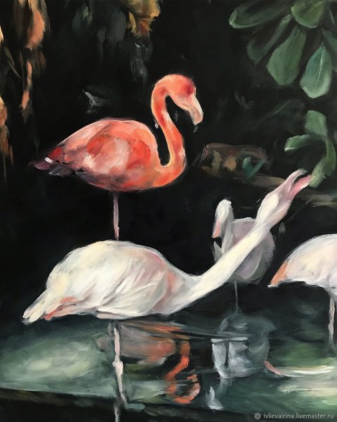 Фламинго картина маслом