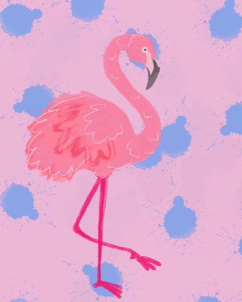 Рисование с детьми Фламинго