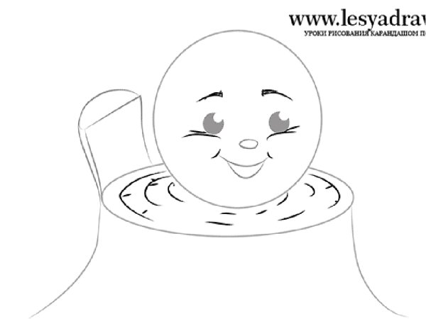 Колобок рисунок карандашом