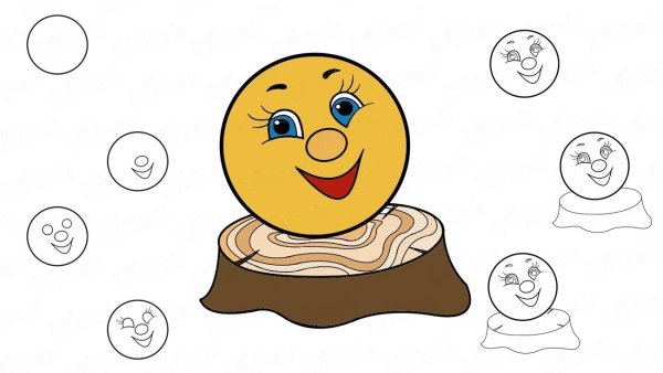 Рисование афиша колобка карандашом