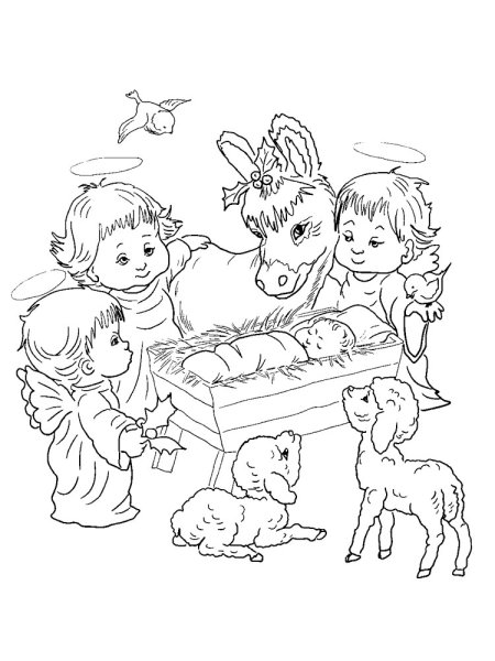 Новогодние и Рождественские раскраски для детей