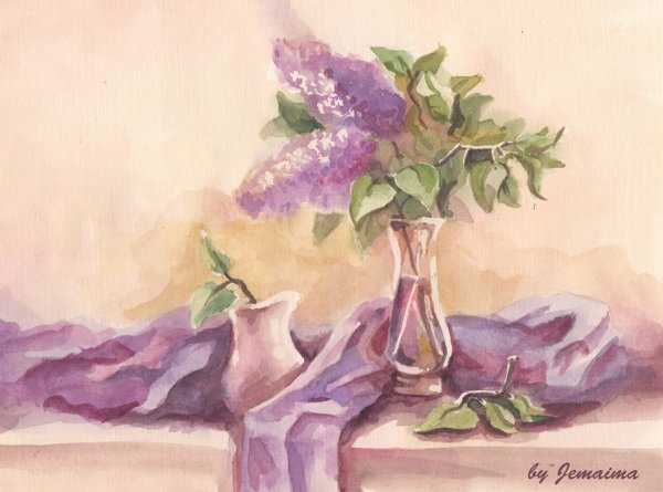 Стелла Аристакесова акварель сирень