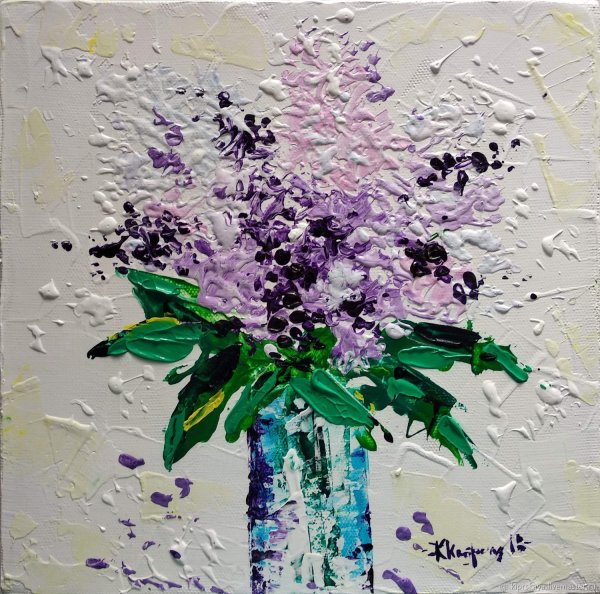 Сирень акриловыми красками