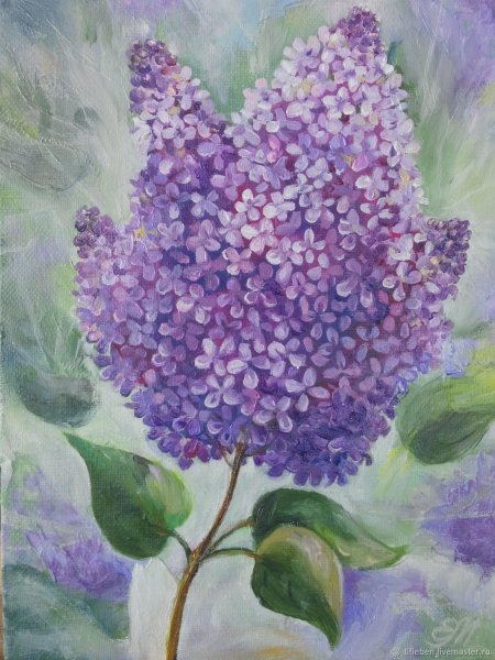 Ветка сирени живопись