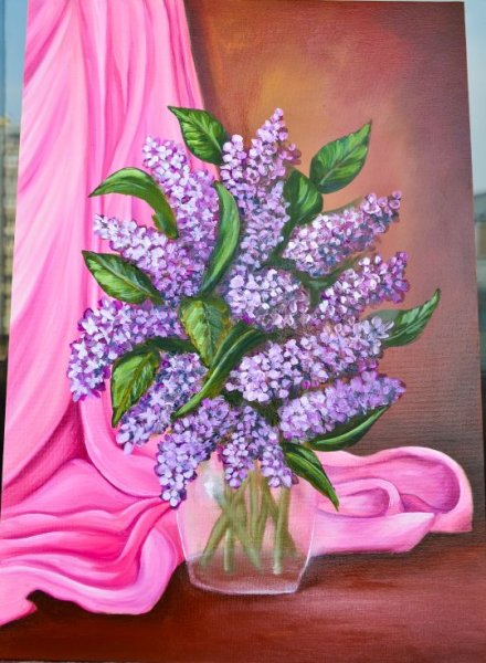 Сирень в вазе для срисовки