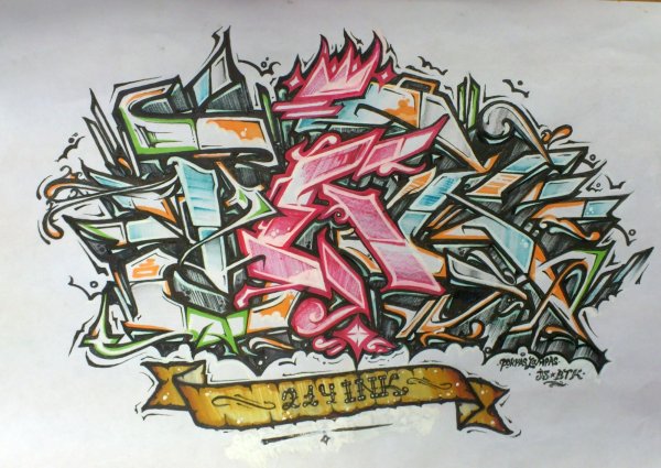 Граффити рисунки на бумаге