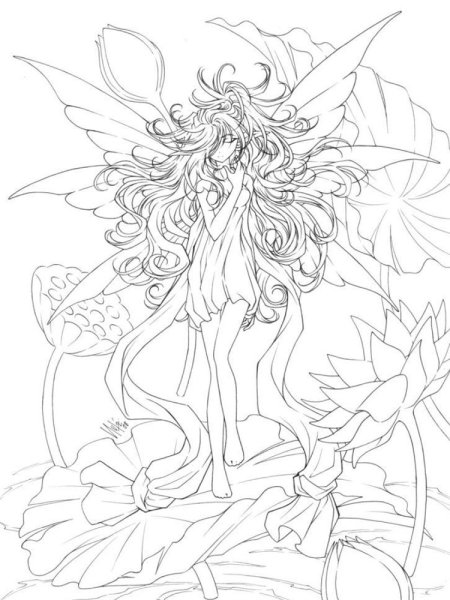 Аниме для разукрашивания девушка