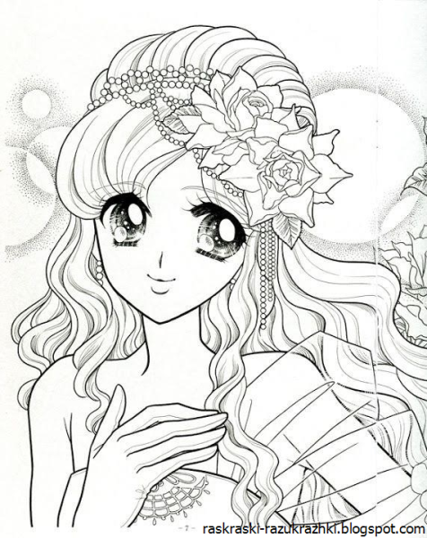 Красивое аниме для раскрашивания