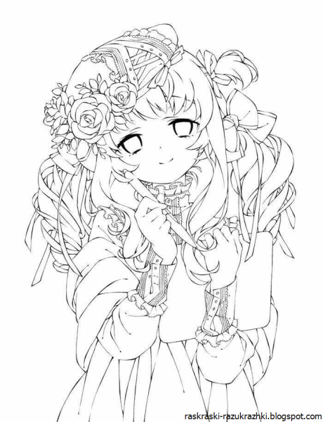 Раскраски аниме сложные