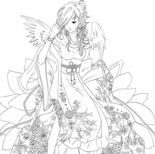 Китайские раскраски антистресс аниме