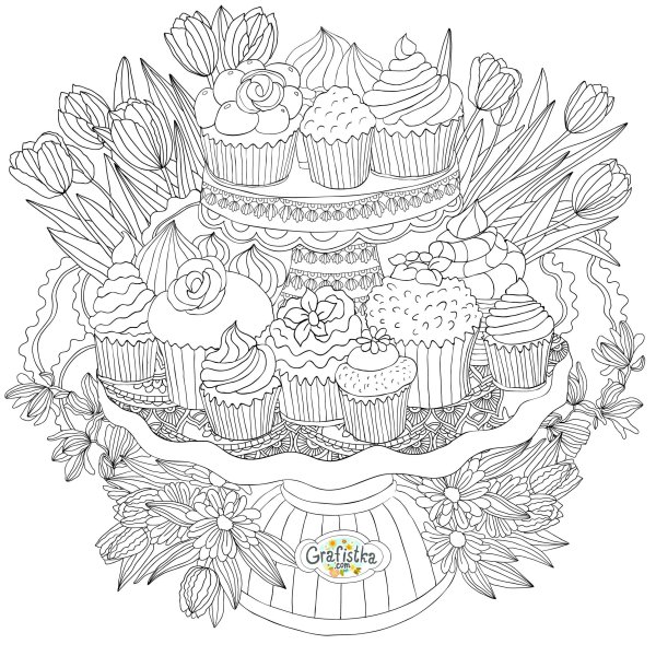 Раскраска торт