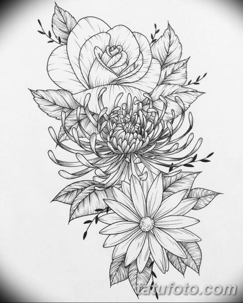 Эскизы тату цветы