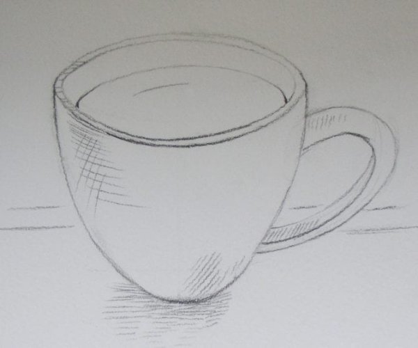 Поэтапное рисование чашки