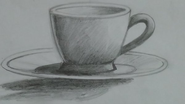Набросок кружки карандашом